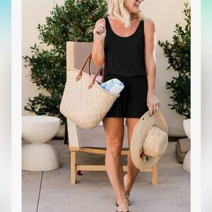 Reo Ria NWT Black Women's Romper/Swim Cover-Up Size L